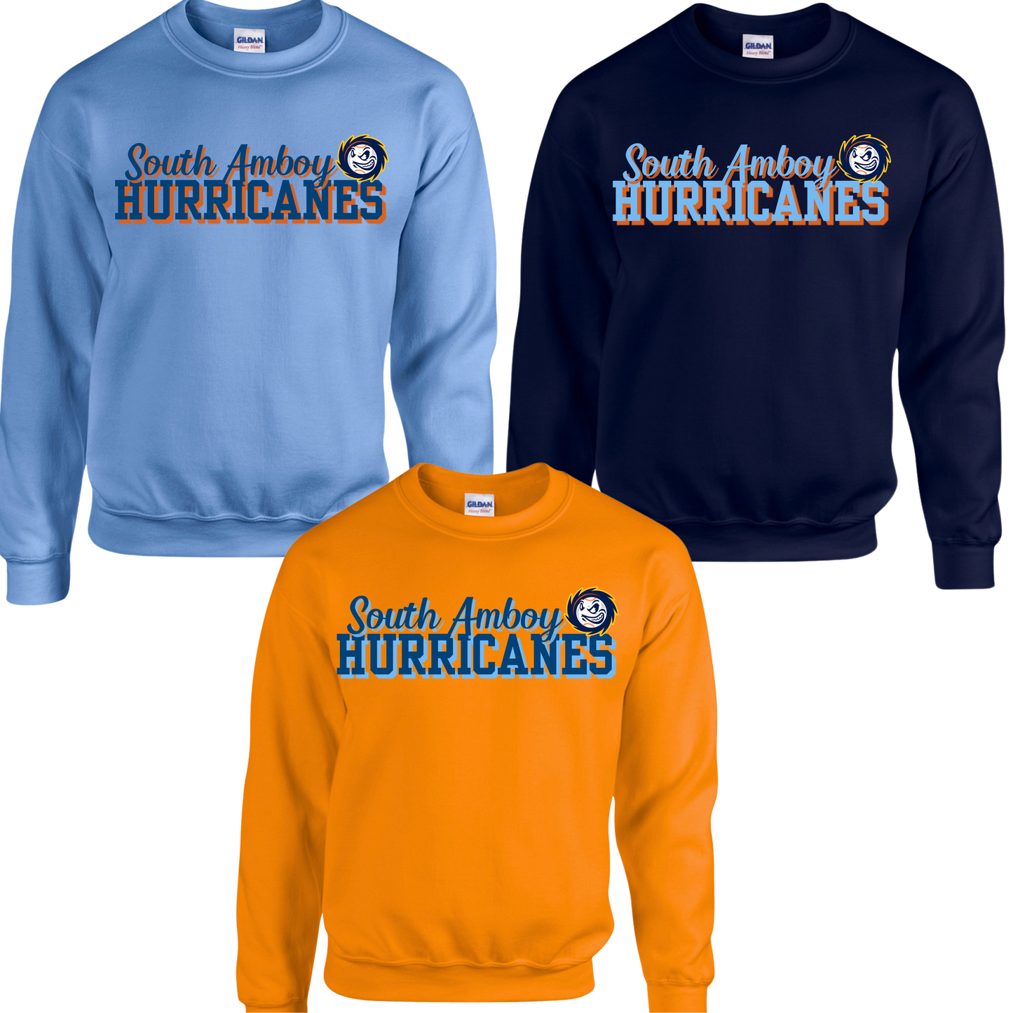 Hurricanes - Hurricanes Baseball Script - Fleece Crew Neck Sweatshirt