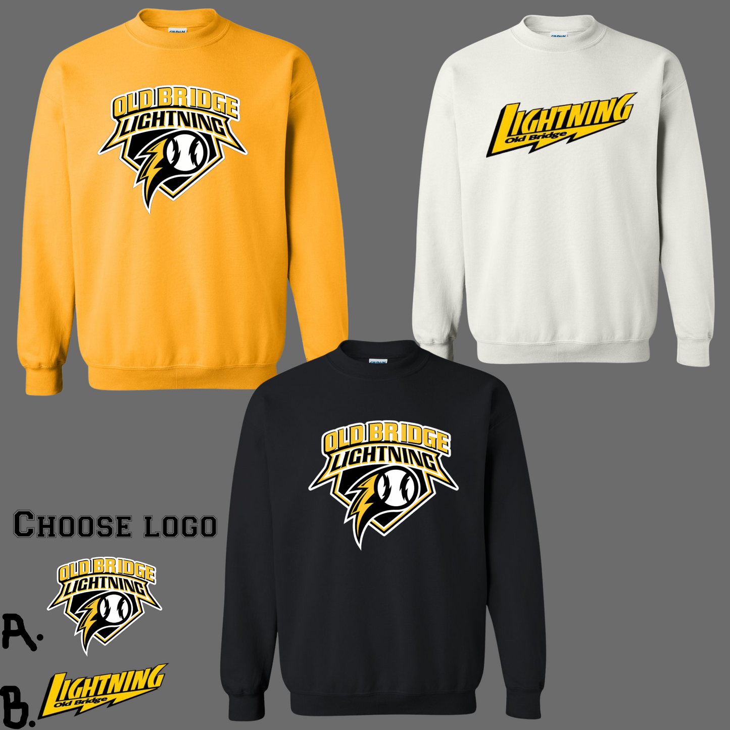 002 -OB - Adult & Youth Unisex Cotton Fleece Crew Neck Sweatshirt