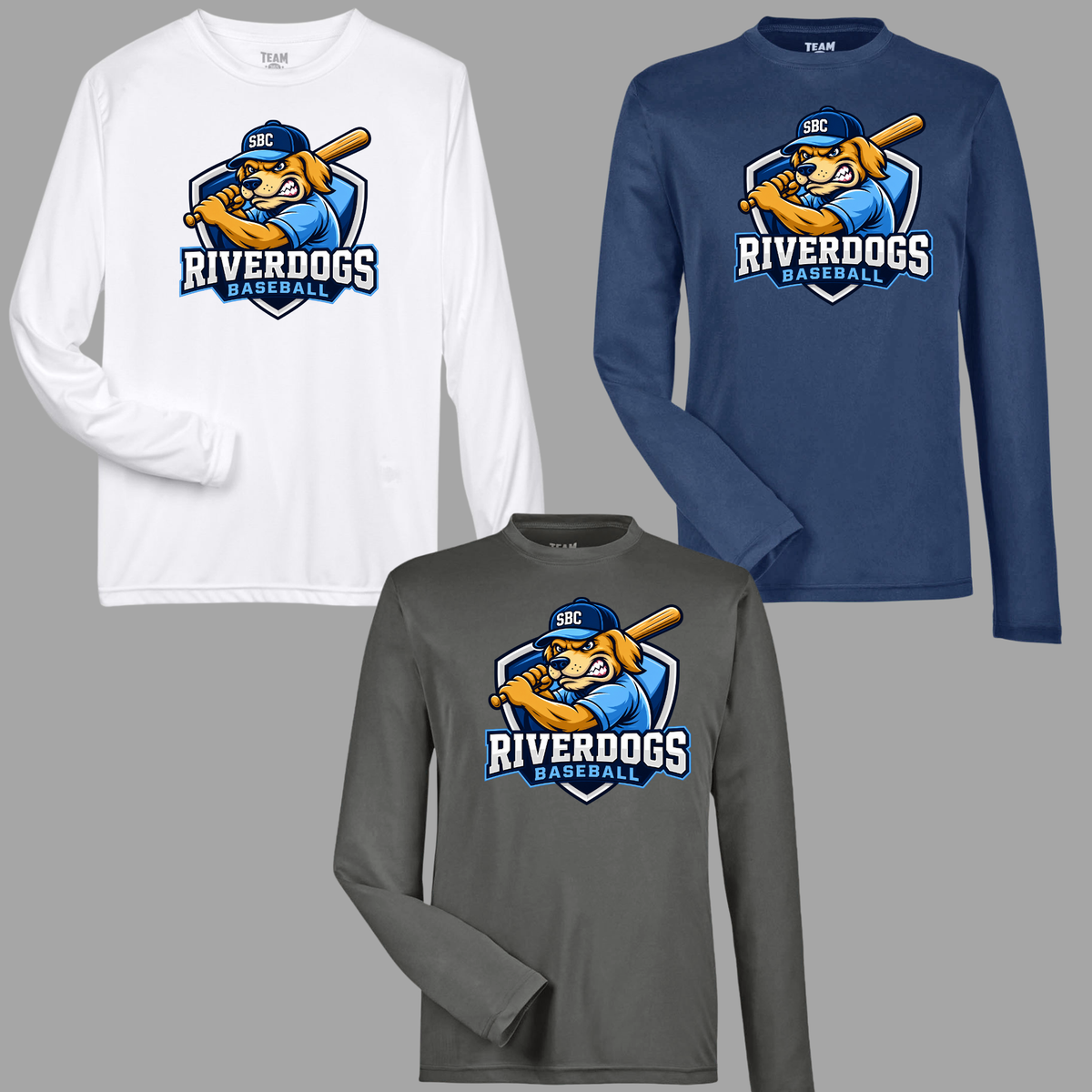 8U Riverdogs - Dog Design - Performance Long Sleeve Shirt (Dri Fit)