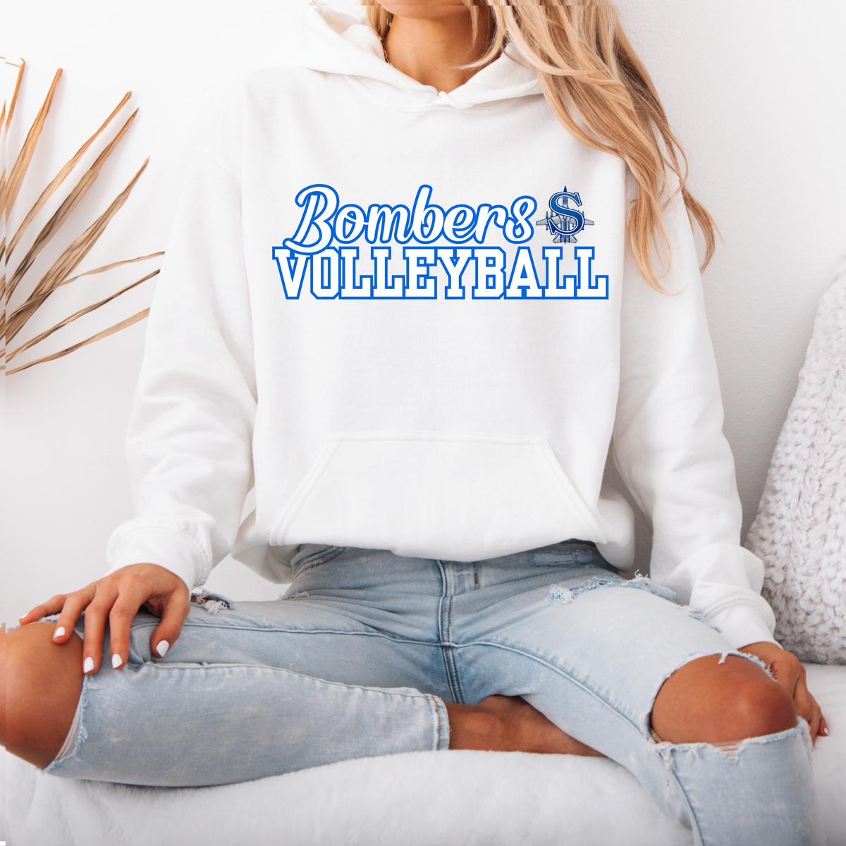 Volley 013 - Bombers Volleyball Script- Tee Shirt, Crew neck Sweatshirt, or Hooded Sweatshirt