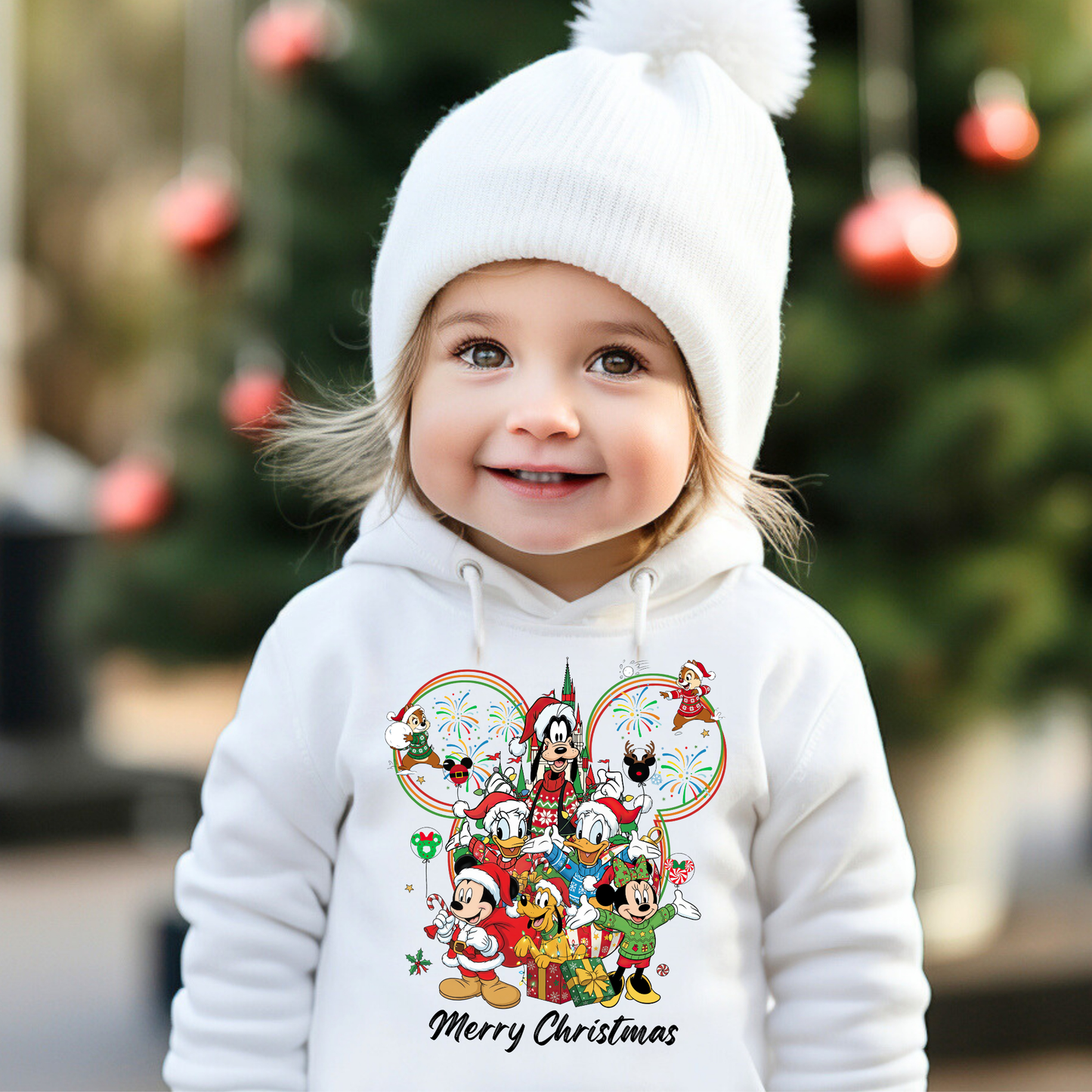 032 - Merry Christmas Castle s- Tee-shirt - Crewneck or Hooded Sweatshirt