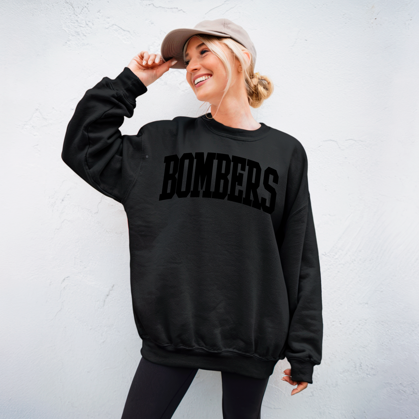 Volleyball 017 -BOMBERS APPAREL- PUFF PRINT - Fleece Crewneck Sweatshirt