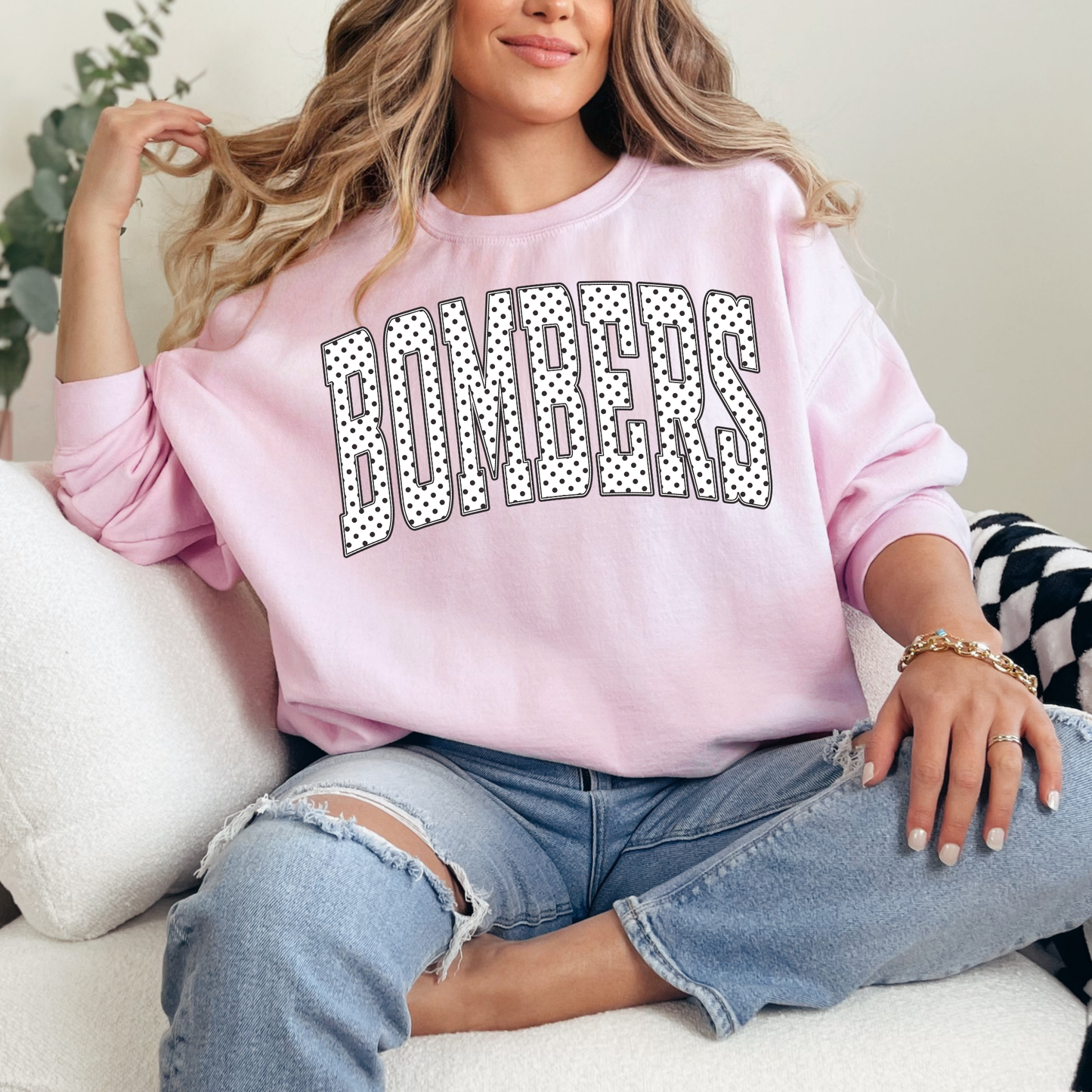 Baseball Mother's Day Collection - Poka Dot Bombers - (Tee- Shirt - Crewneck Sweatshirt or Hooded Sweatshirt)