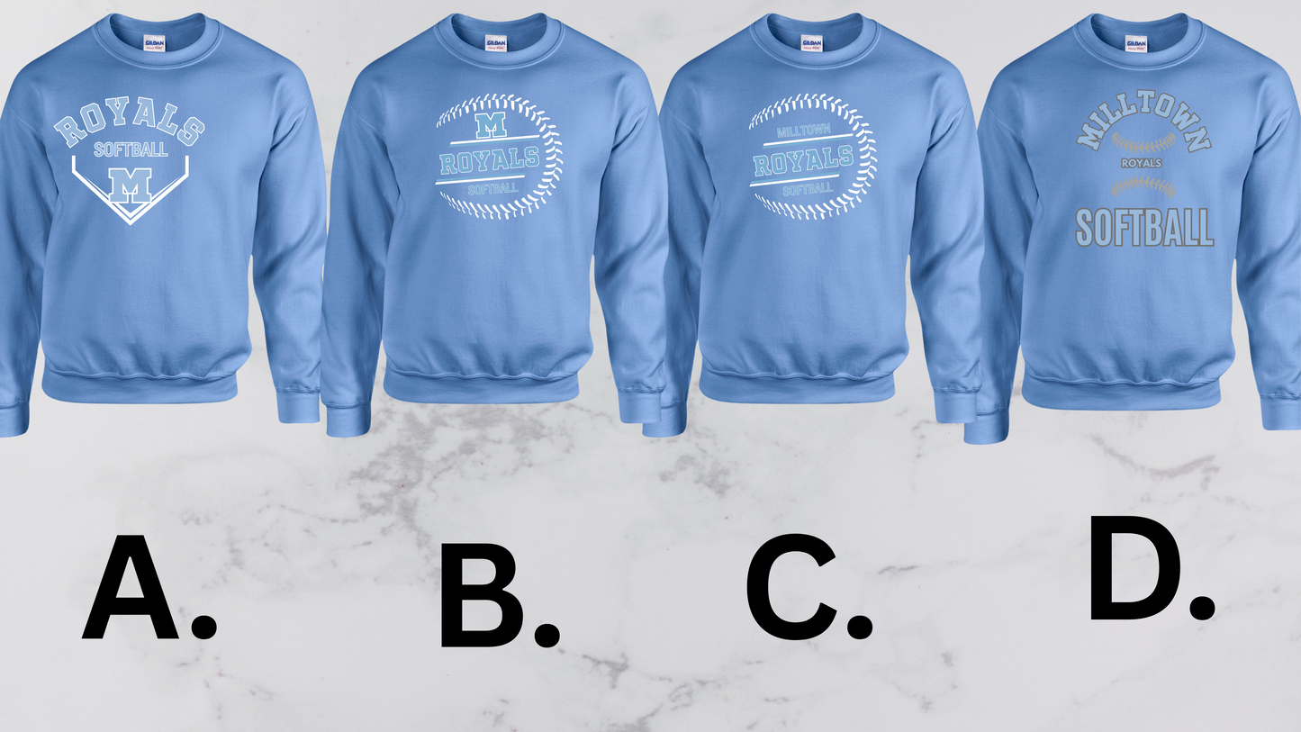 MR 06 - ROYALS - Adult & Youth Unisex - Crew Neck Sweatshirt - CAROLINA BLUE