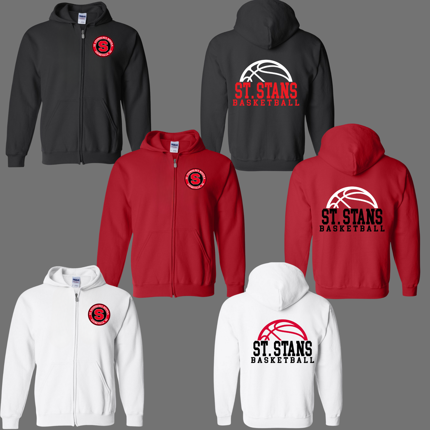 017 - SSA - Basketball - Full Zip Up Sweatshirt