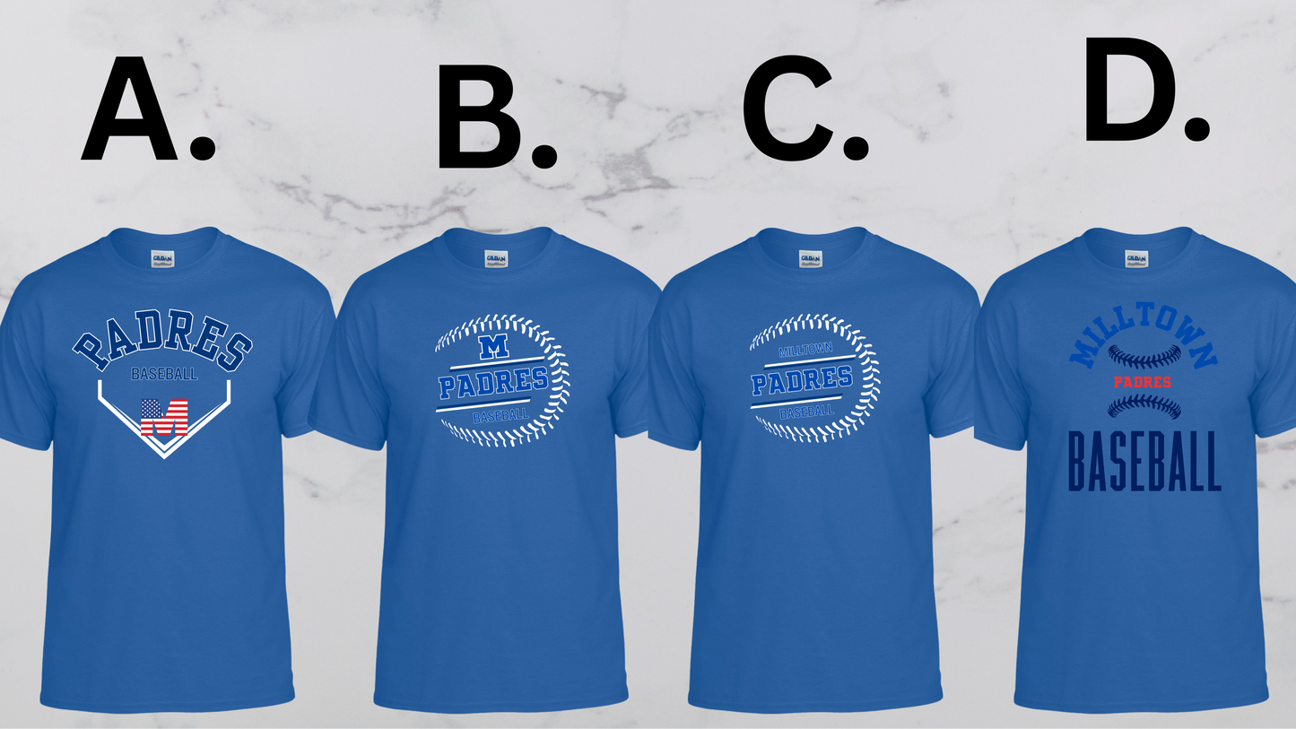 MP 03 - PADRES - Adult & Youth Unisex Cotton T-Shirt - Royal Blue