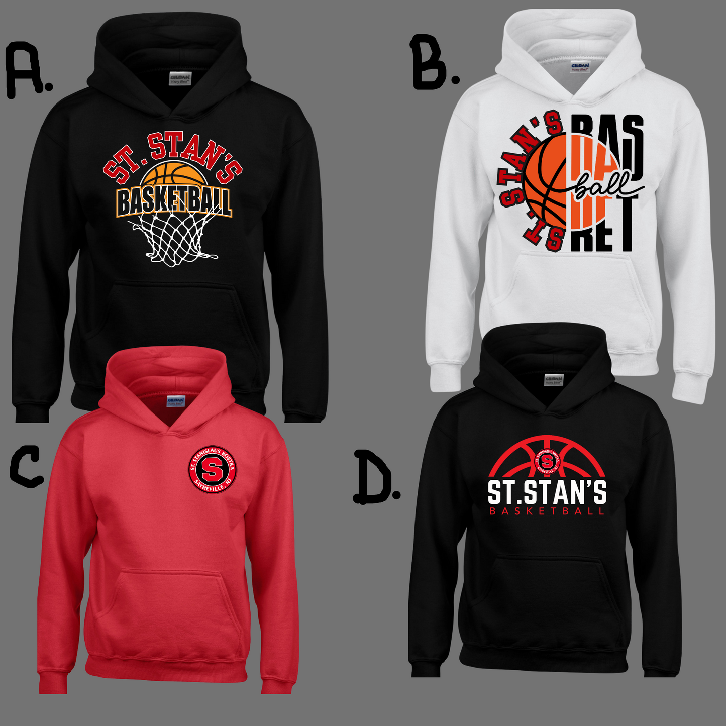 007 - SSA - BASKETBALL (multi choice logo) - Hooded Sweatshirt