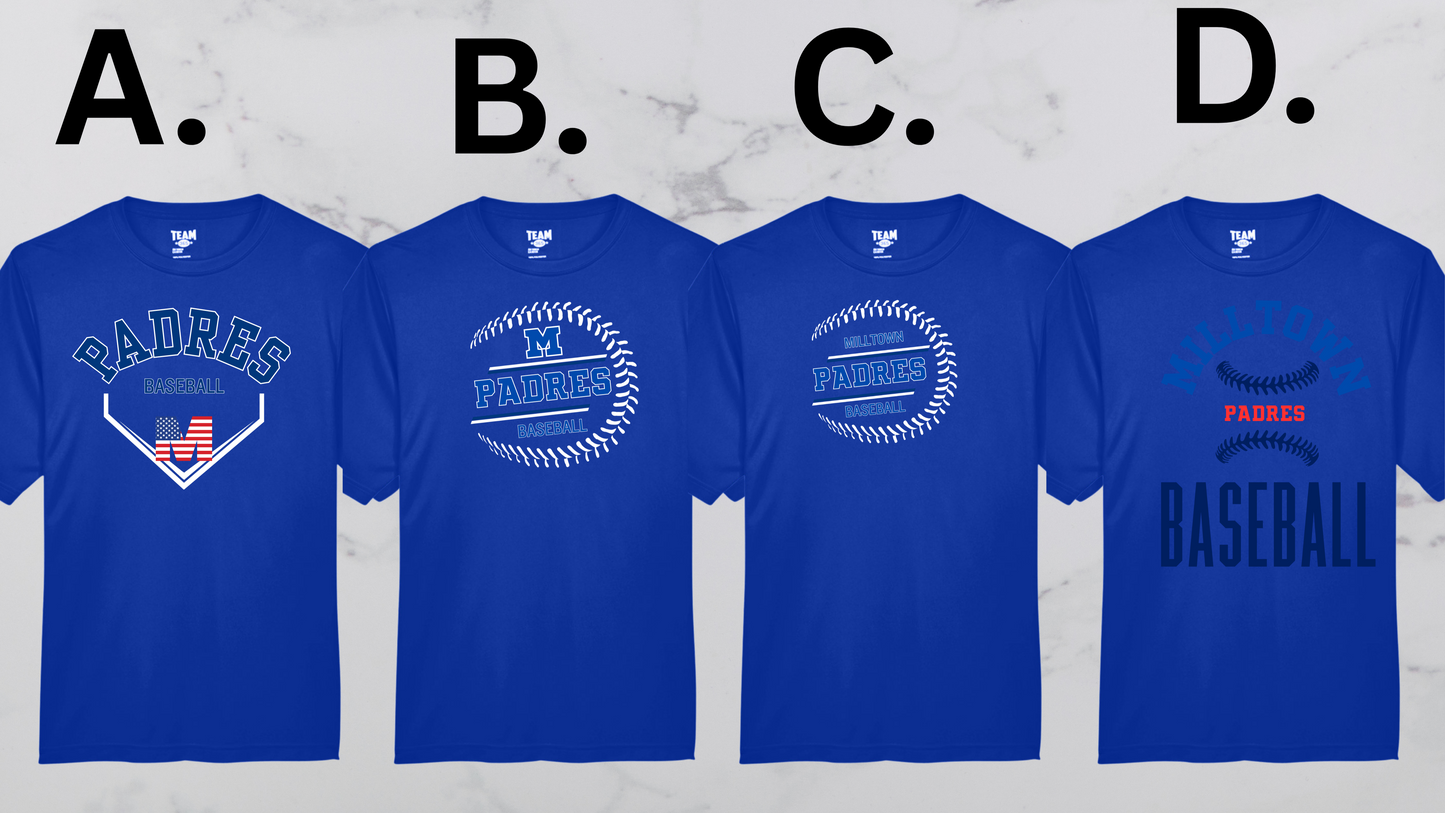 MP 009 - PADRES - Team 365 Performance T-Shirt (Dri Fit) -ROYAL BLUE