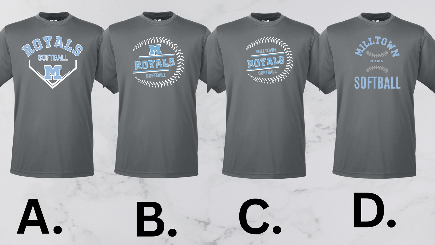 MR 008 - ROYALS - Team 365 Performance T-Shirt (Dri Fit) - Charcoal Gray