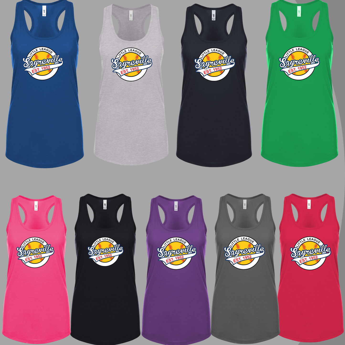SLL 10 -Sayreville Little League - Next Level - Women's Racerback Tank Top