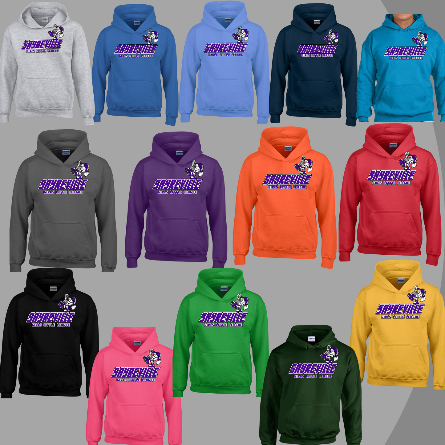 SLL 2 - Sayreville Little League - Unisex Cotton Fleece Hooded Sweatshirt