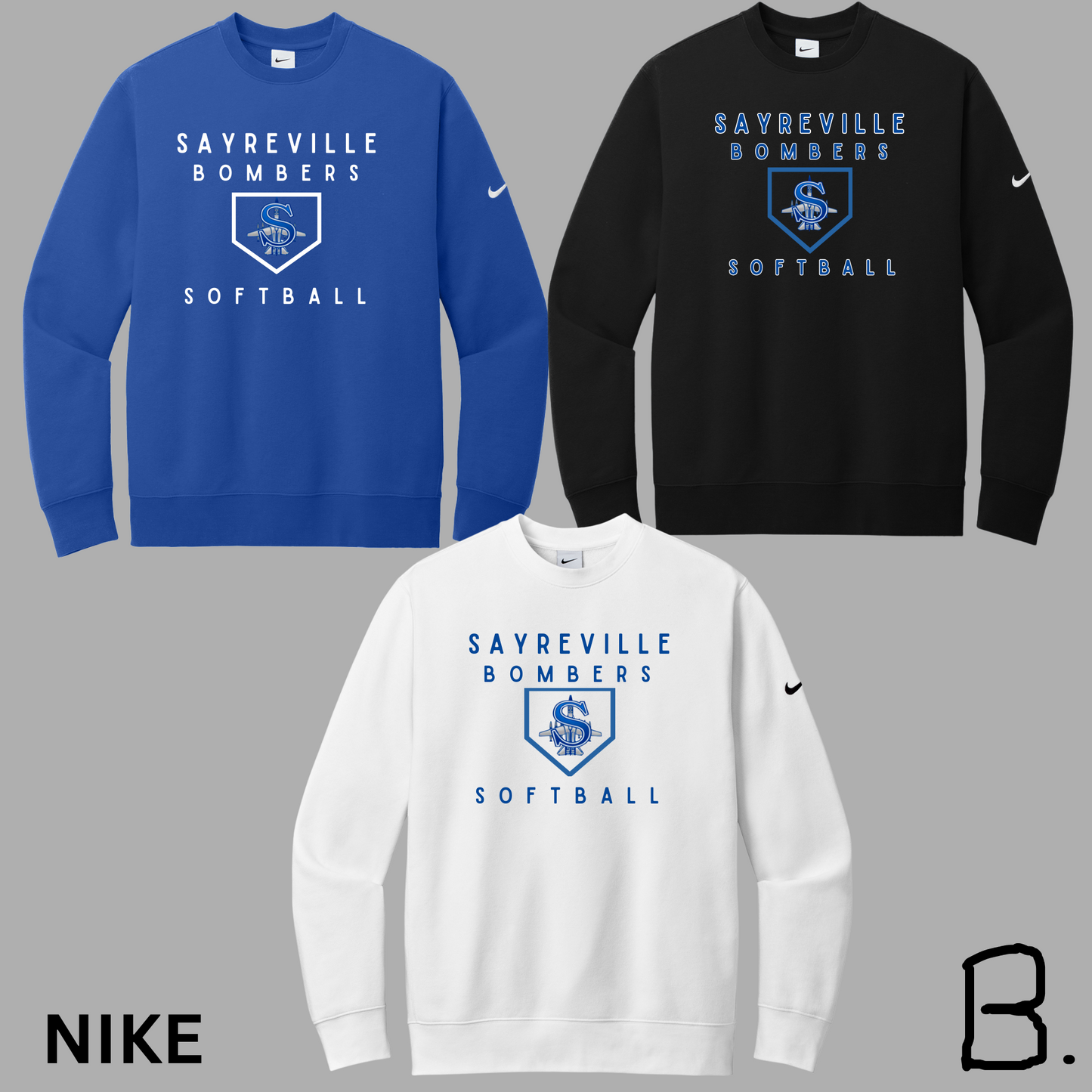 Softball 018- NIKE Crew Neck Sweatshirt - cotton/poly blend