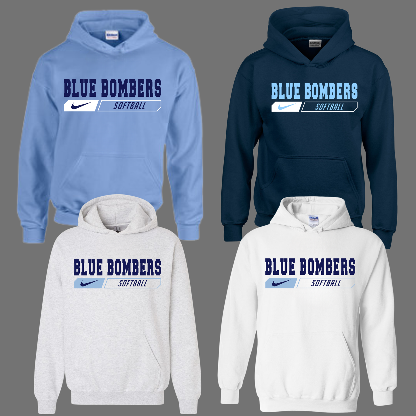 Blue Bombers -Blue Bombers Nike design - Fleece Hooded Sweatshirt