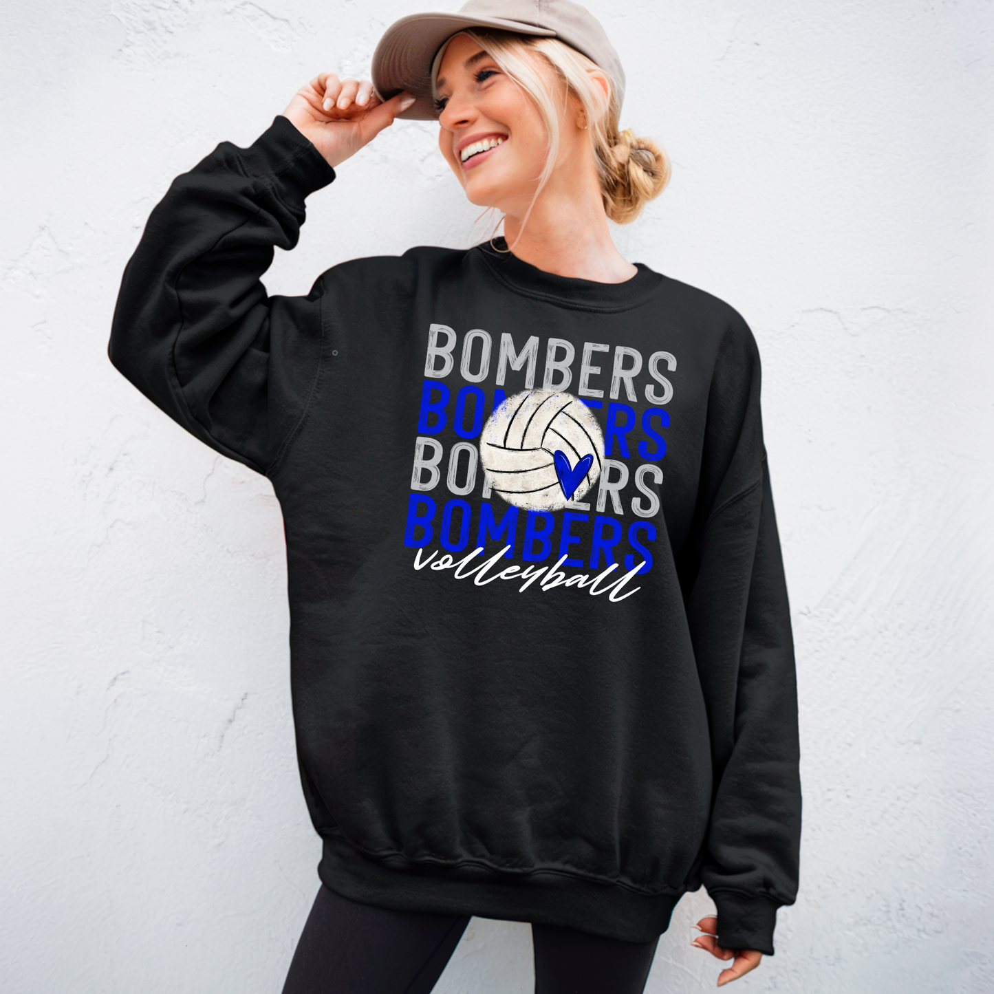Volleyball 013 -BOMBERS VOLLEYBALL - Fleece Crewneck Sweatshirt