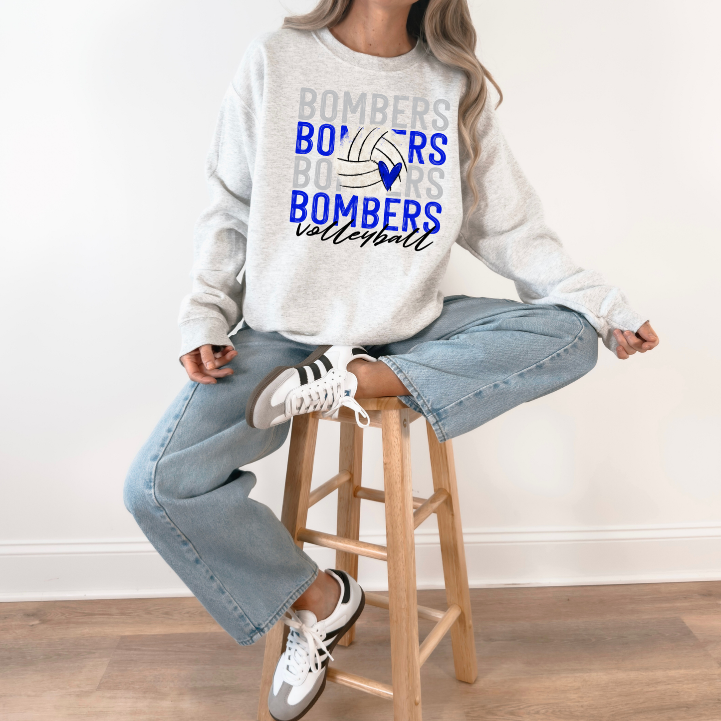 Volleyball 013 -BOMBERS VOLLEYBALL - Fleece Crewneck Sweatshirt