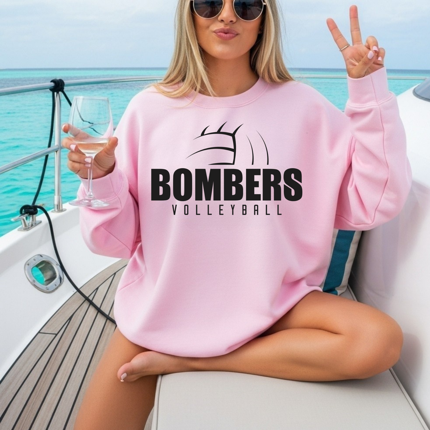 Volleyball 002- Soft style - Fleece Crew Neck Sweatshirt