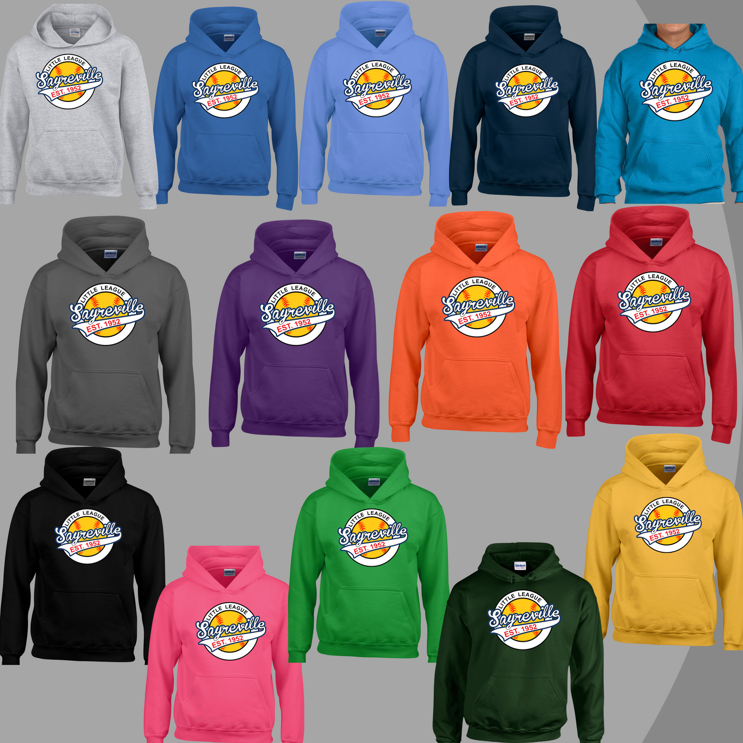 SLL 2 - Sayreville Little League - Unisex Cotton Fleece Hooded Sweatshirt