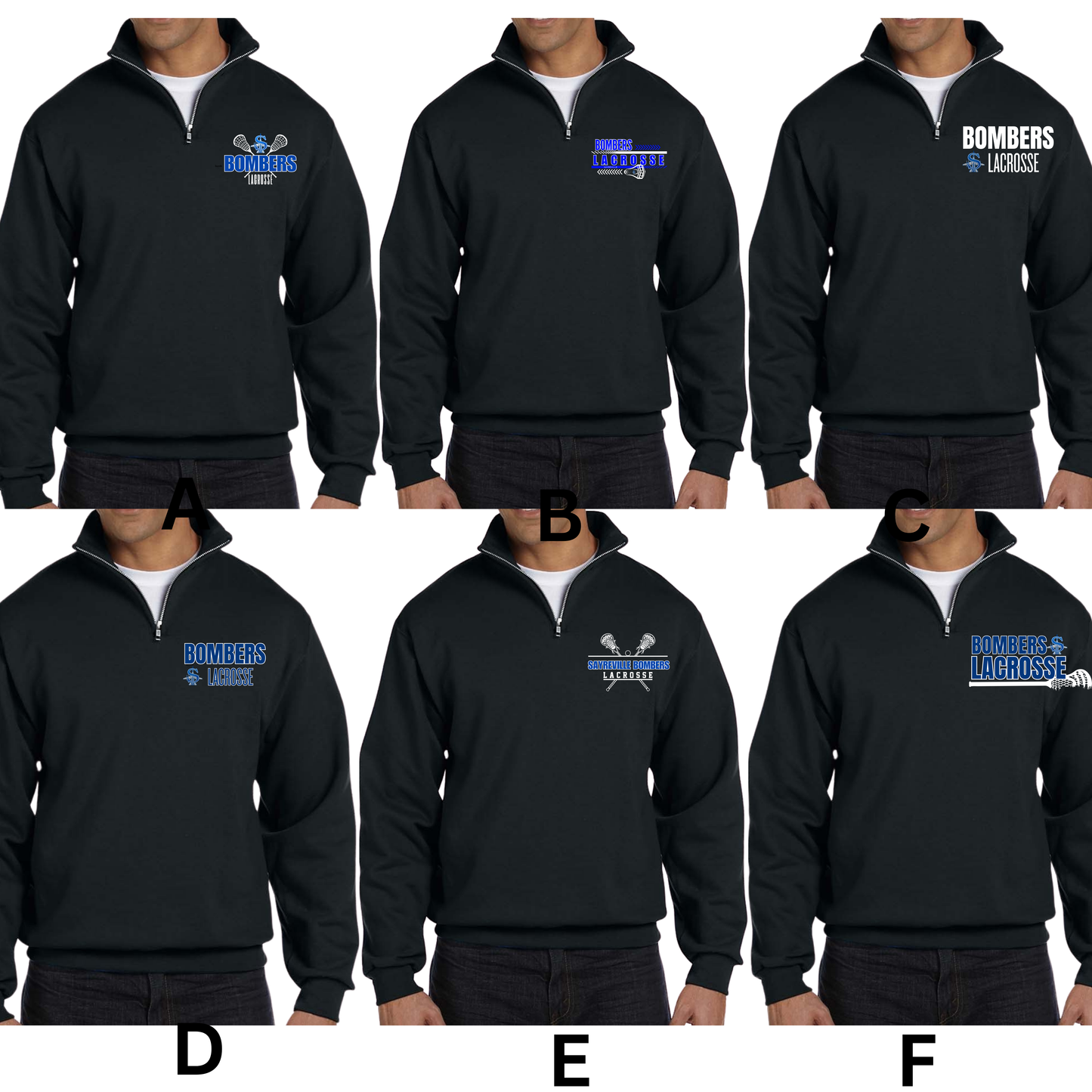 LAX 035 - 3/4 Zip cotton/fleece zip up sweatshirt