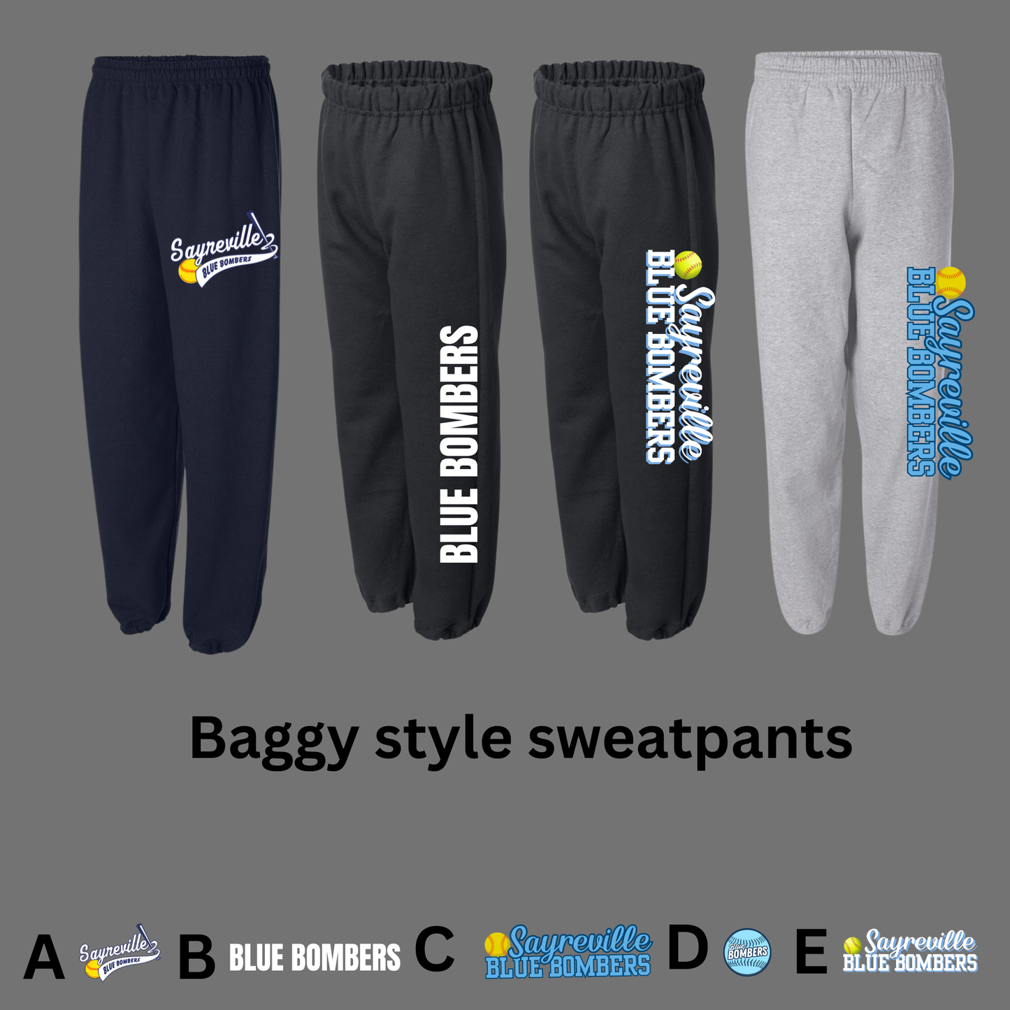 Blue Bombers -Baggy Style Sweatpants