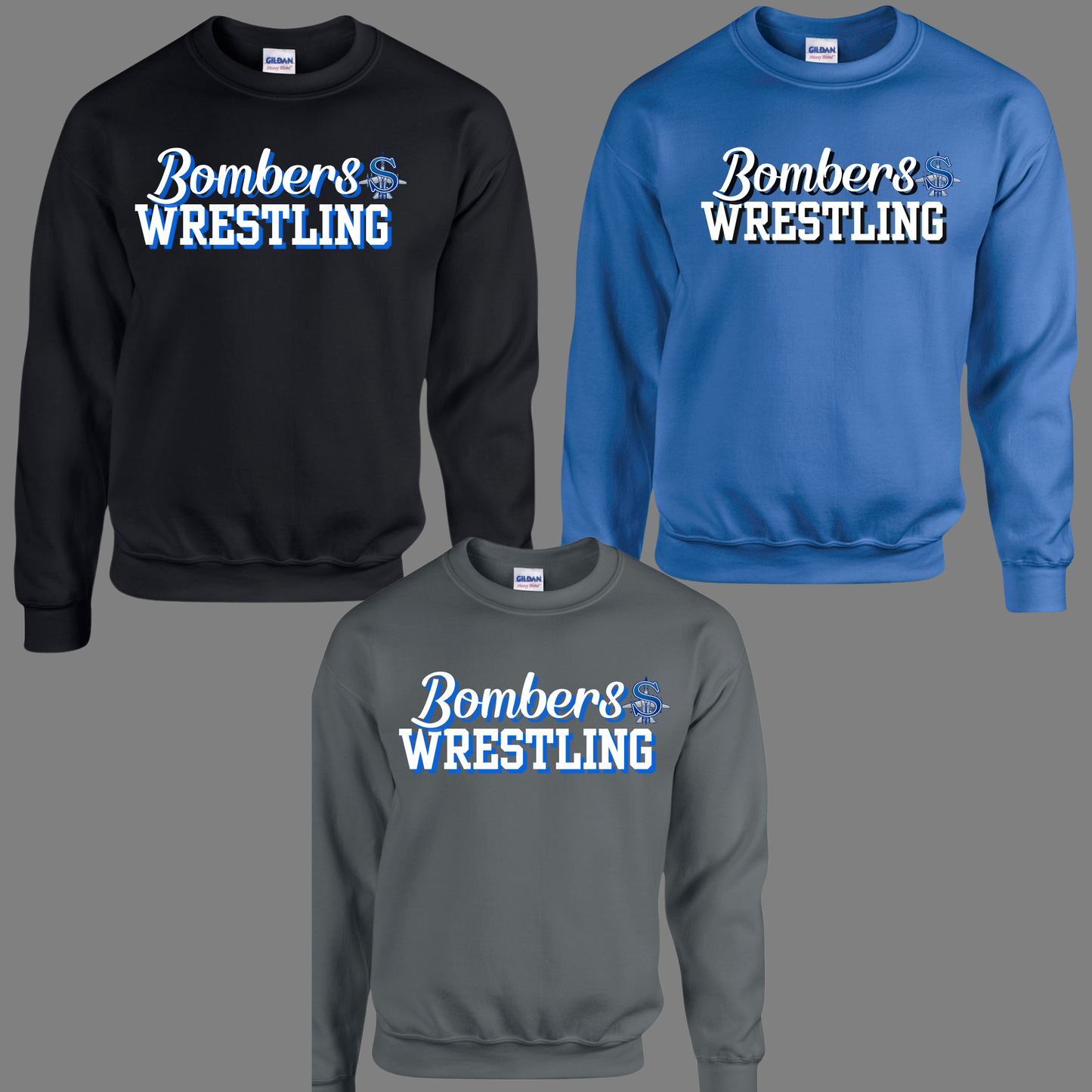 Wrestling 022 - Sayreville Wrestling Script - Tee- Shirt - Crewneck Sweatshirt or Hooded Sweatshirt