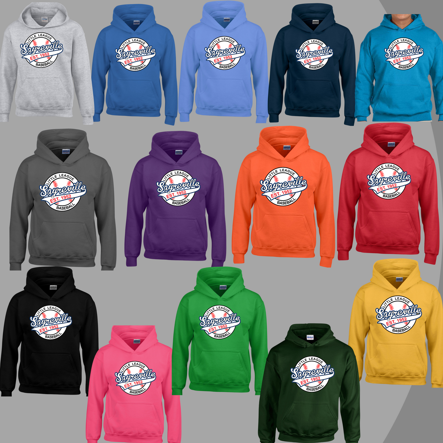 SLL 2 - Sayreville Little League - Unisex Cotton Fleece Hooded Sweatshirt
