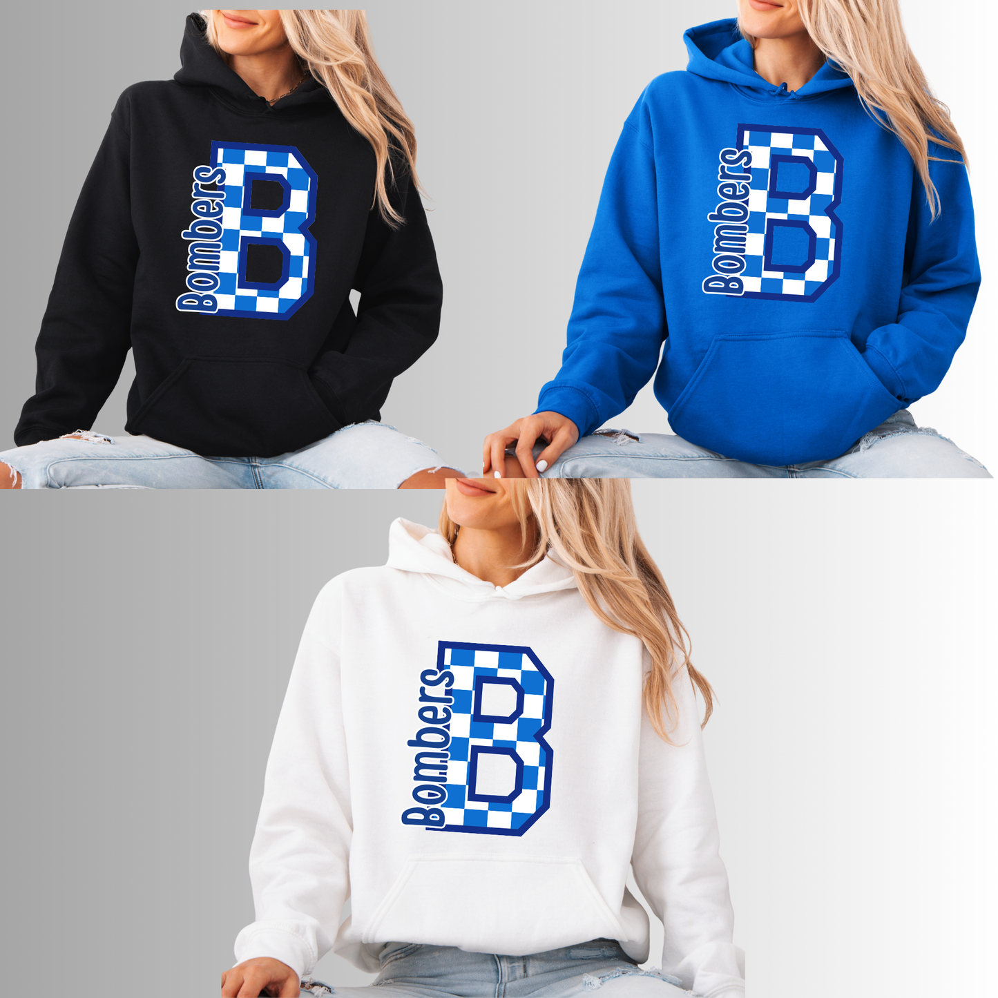 BGB 026 - B -Checkered Bombers - Tee-Shirt - Crewneck Sweatshirt or Hooded Sweatshirt