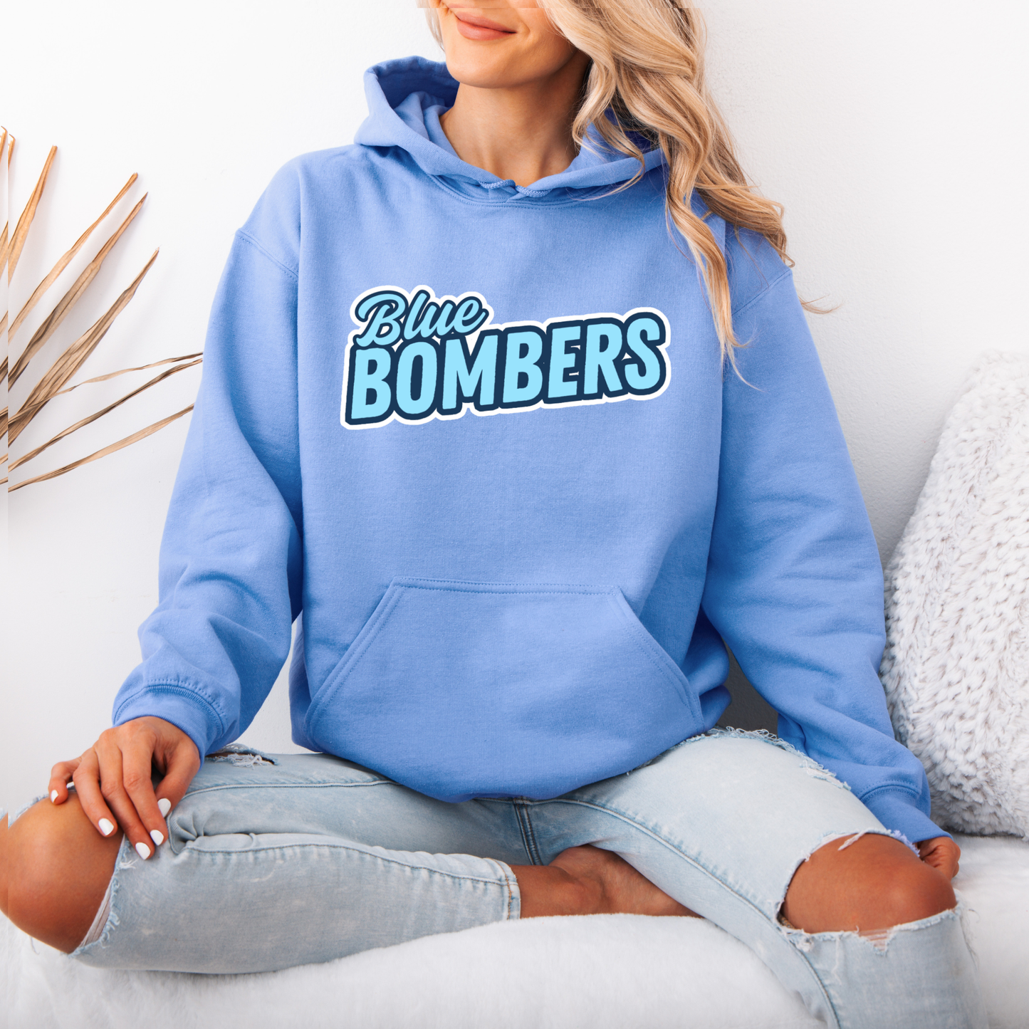 Blue Bombers -Blue Bombers New Team Logo - Fleece Hooded Sweatshirt