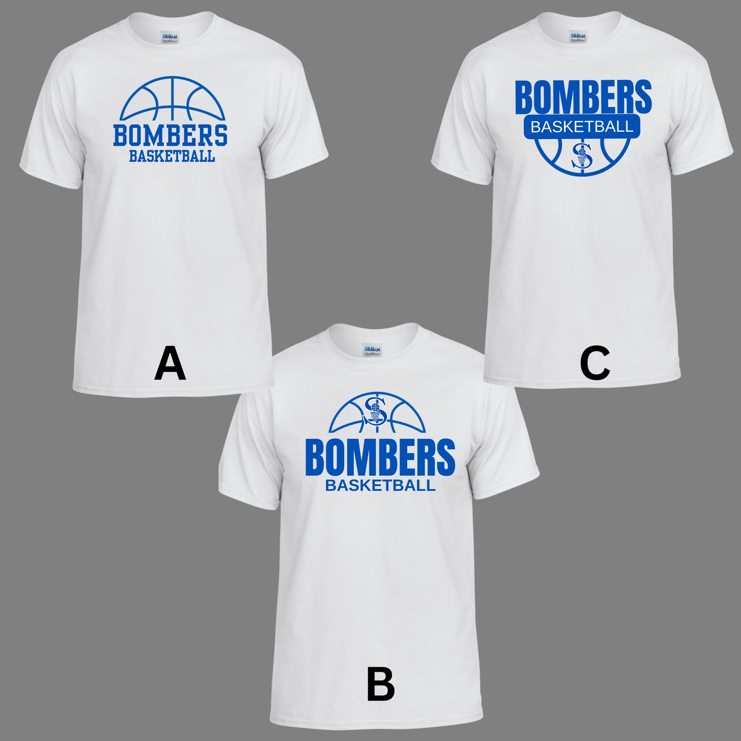 BGB 001 - Sayreville Bombers Girls Basketball - Tee shirt options