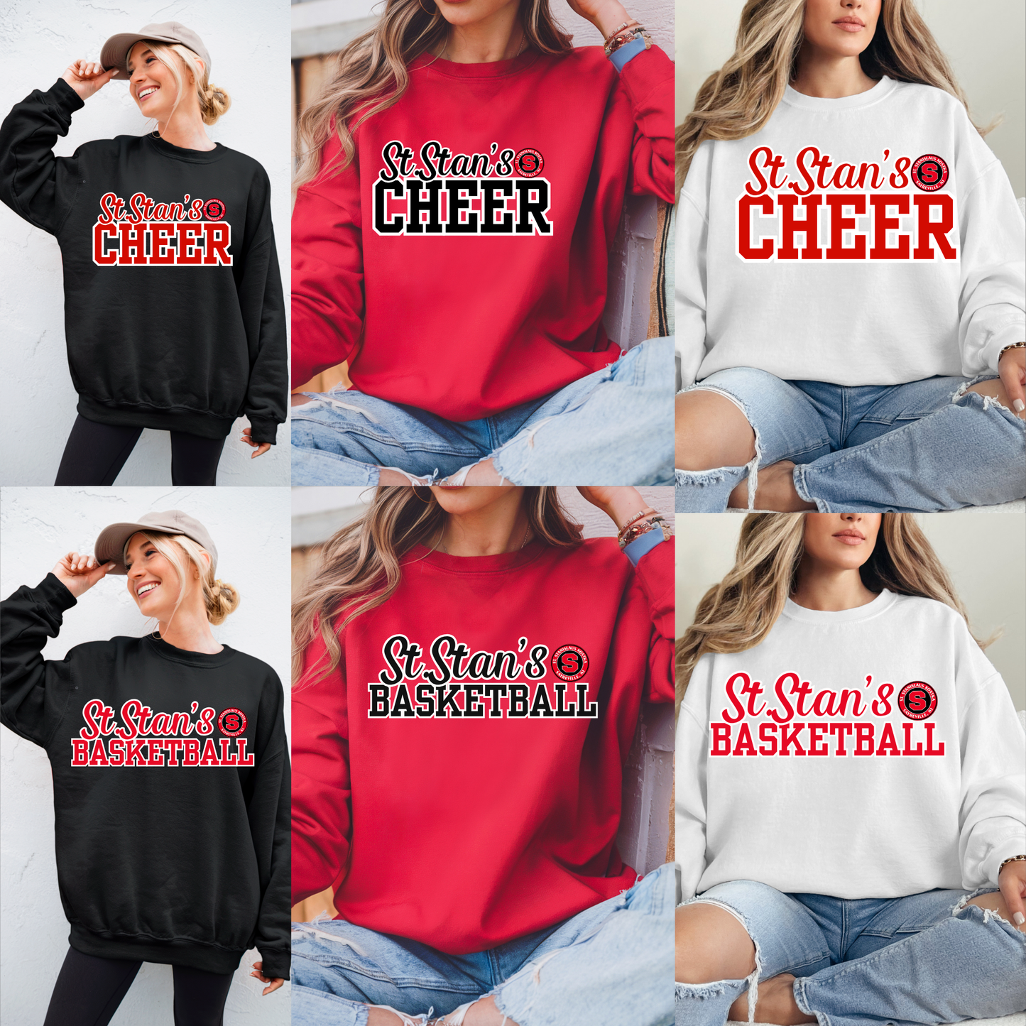 029- SSA - BASKETBALL or CHEER - Script design - Crew Neck Sweatshirt