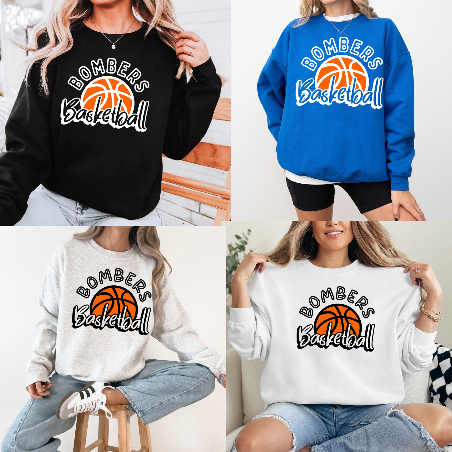 BGB 011 - Bombers Basketball- Tee- Shirt - Crewneck Sweatshirt or Hooded Sweatshirt