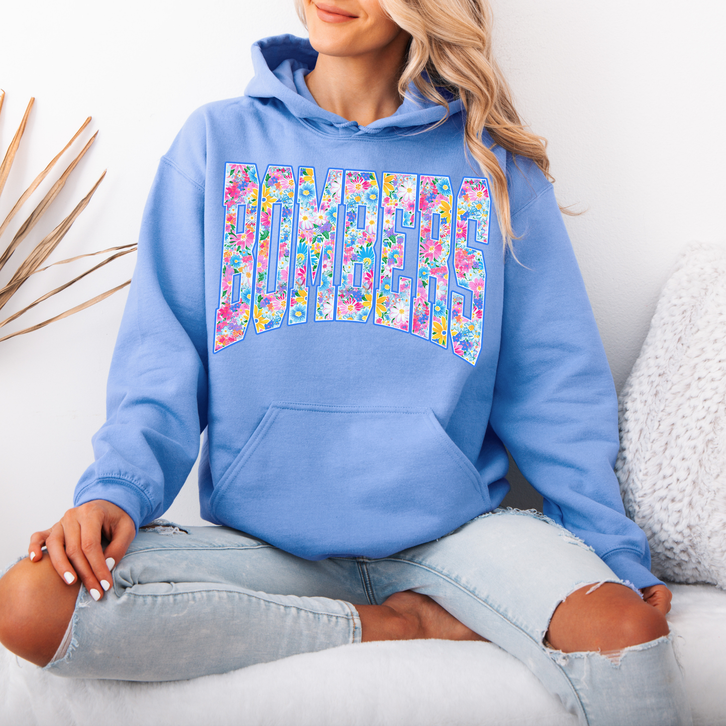 Baseball Mother's Day Collection - BOMBERS Floral - (Tee- Shirt - Crewneck Sweatshirt or Hooded Sweatshirt)