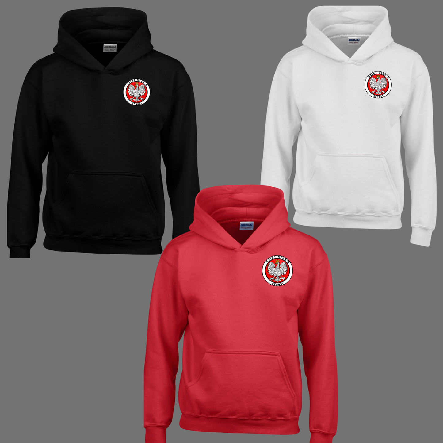 SSK 011 -St. Stan's original logo - pocket size - Fleece HOODED Sweatshirt