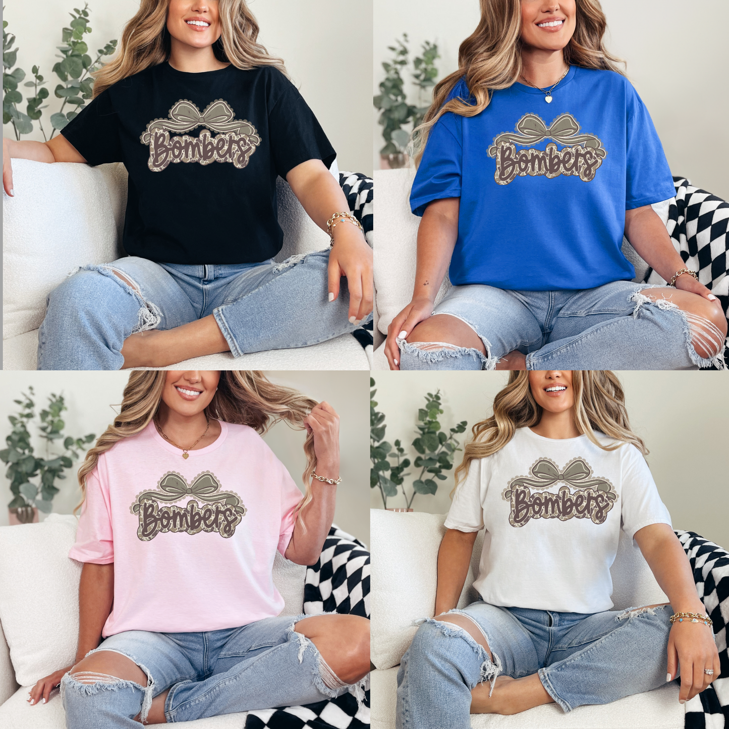 Wrestling 013 - BOMBERS CAMO w/BOW - Tee- Shirt - Crewneck Sweatshirt or Hooded Sweatshirt