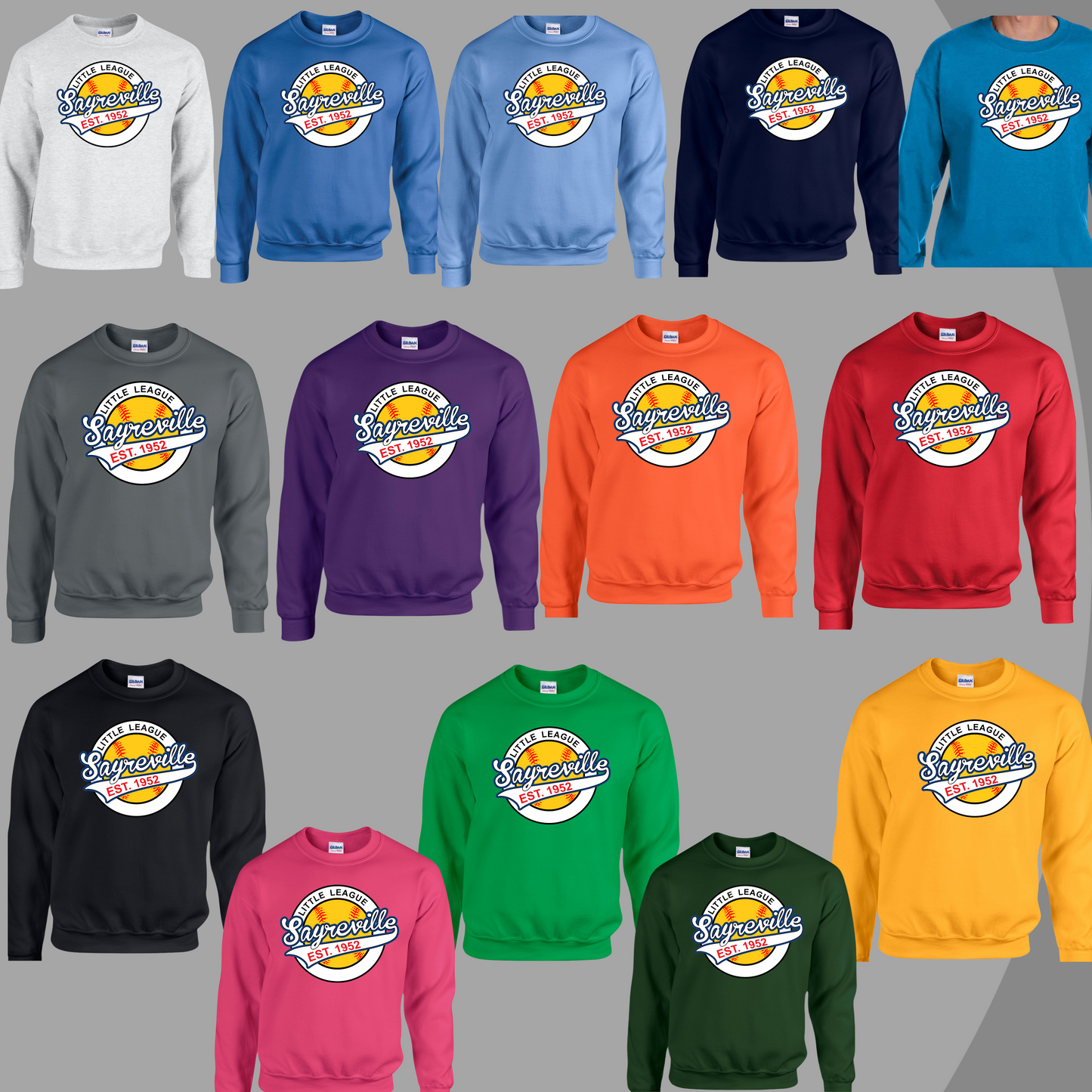 SLL 3 - Sayreville Little League - Crew Neck Sweatshirt