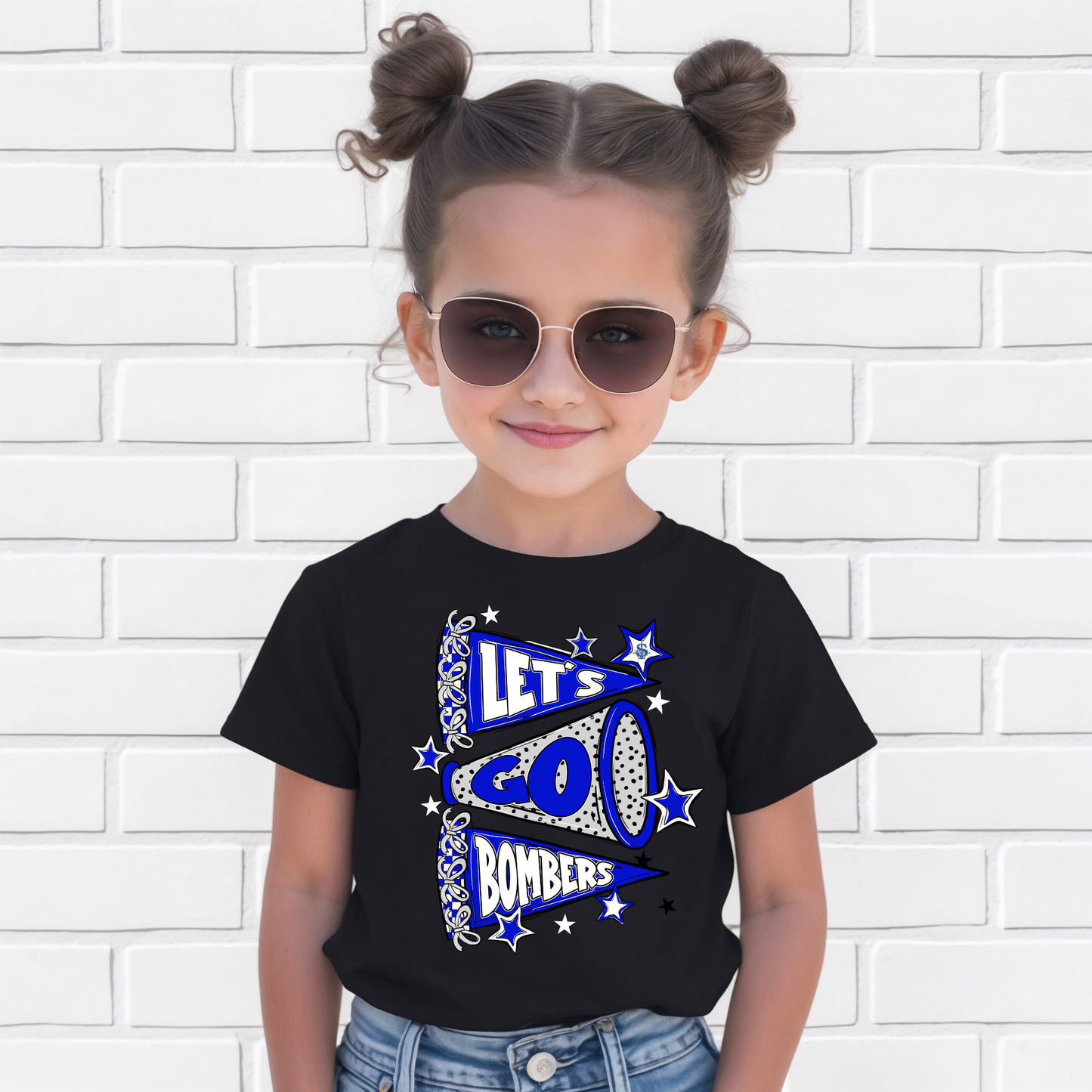 Soccer 027-LET'S GO BOMBERS FLAGS BLUE- Tee shirt