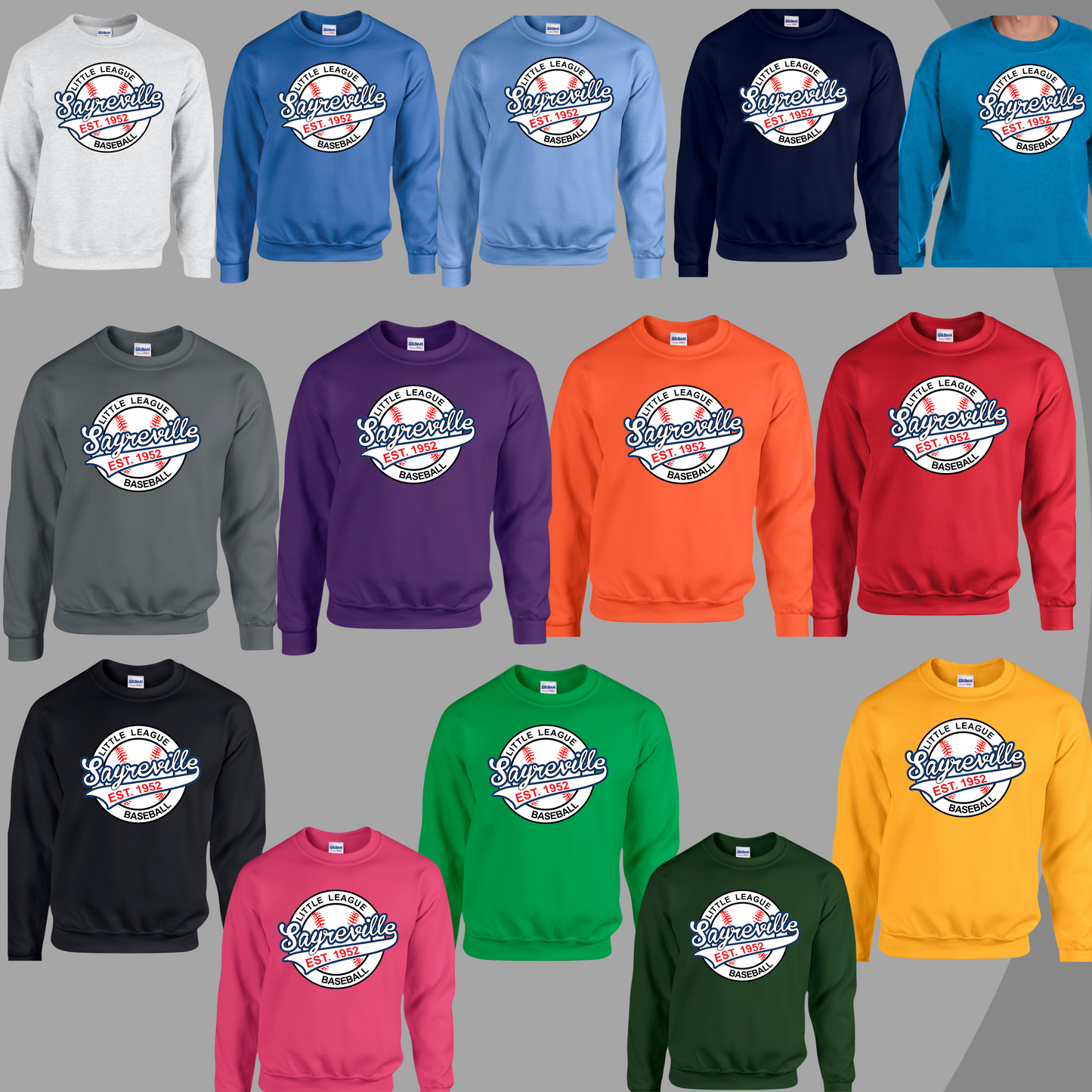 SLL 3 - Sayreville Little League - Crew Neck Sweatshirt