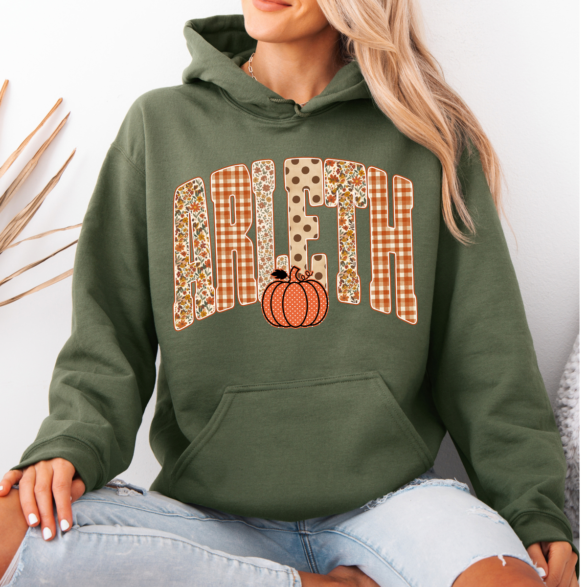 Arleth 028 - Arleth Fall Pumpkin - Tee Shirt, Crew neck Sweatshirt, or Hooded Sweatshirt