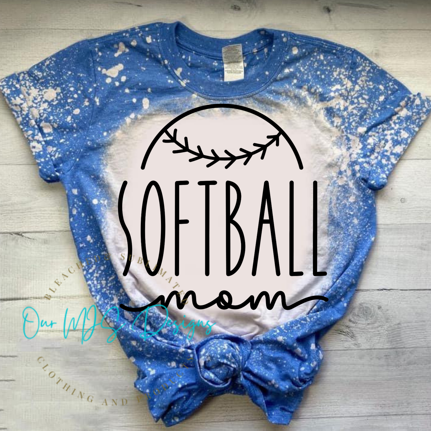 BB 045- Softball Mom Bleached tee-shirt