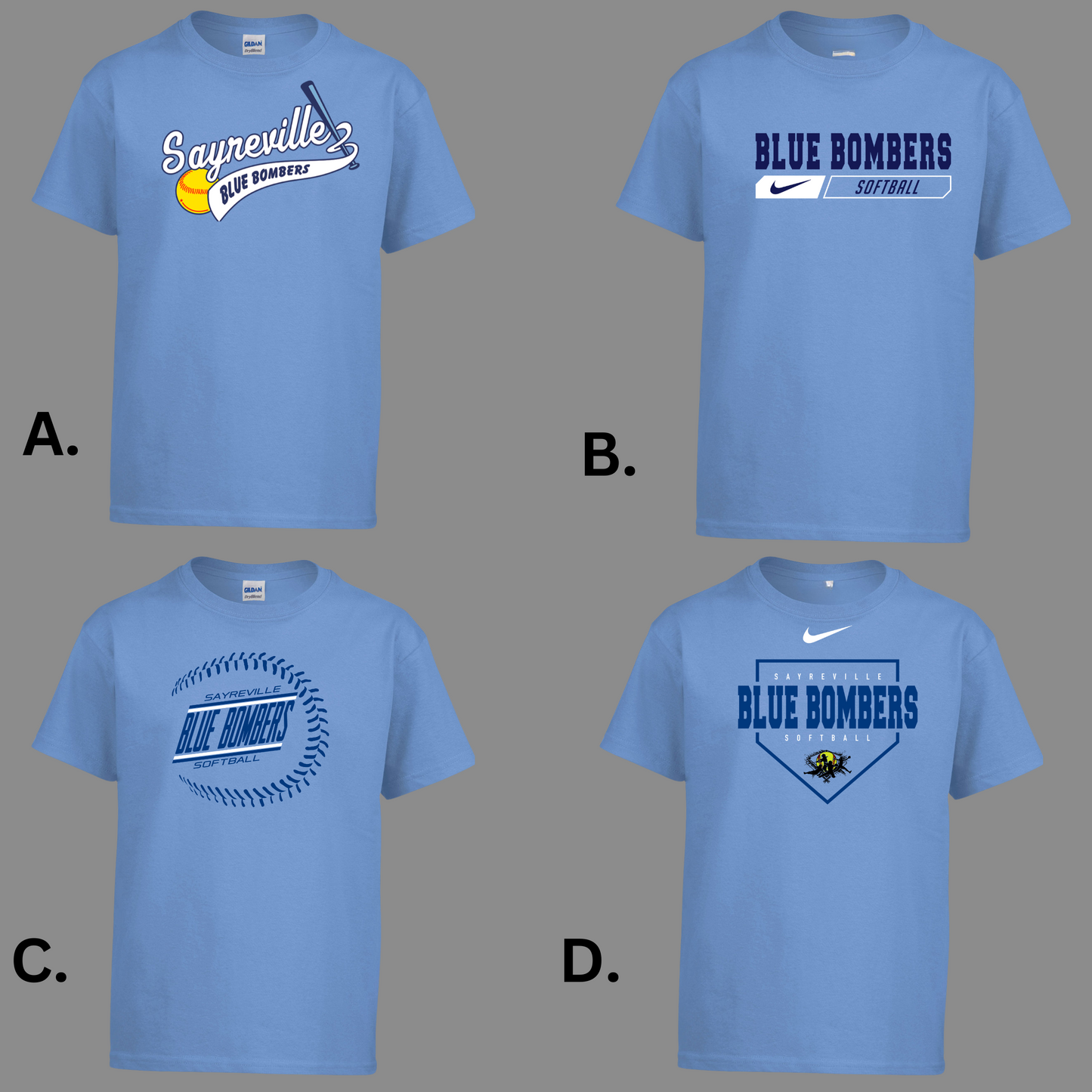 BB 011 - ADULT - Tee Shirt - Cotton/Poly Blend - CAROLINA BLUE