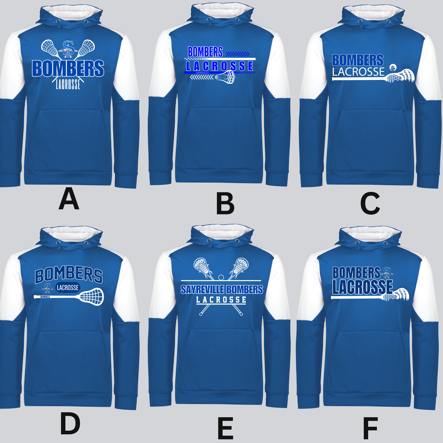 LAX 017 - Holloway Unisex Momentum Team Hooded Sweatshirt (Performance Fleece) Royal Blue and White