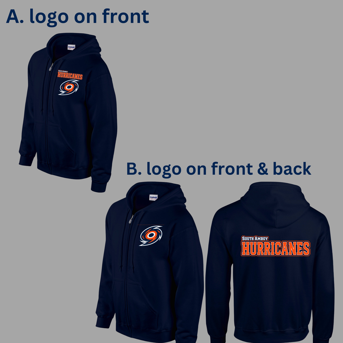 011 - Hurricanes Baseball - Full zip up sweatshirt