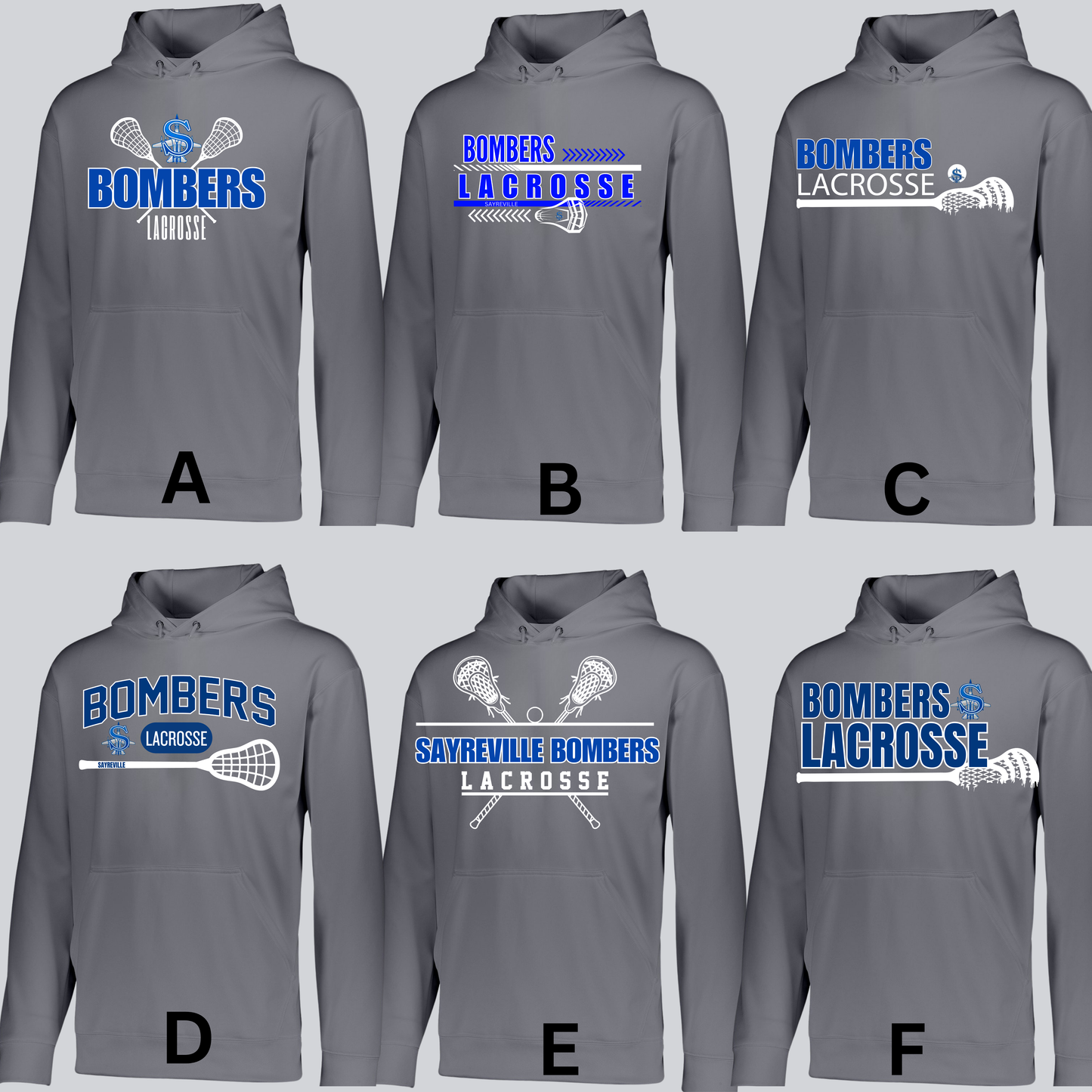 LAX 003 - Performance Dri Fit Fleece Hooded Sweatshirt - Charcoal Gray