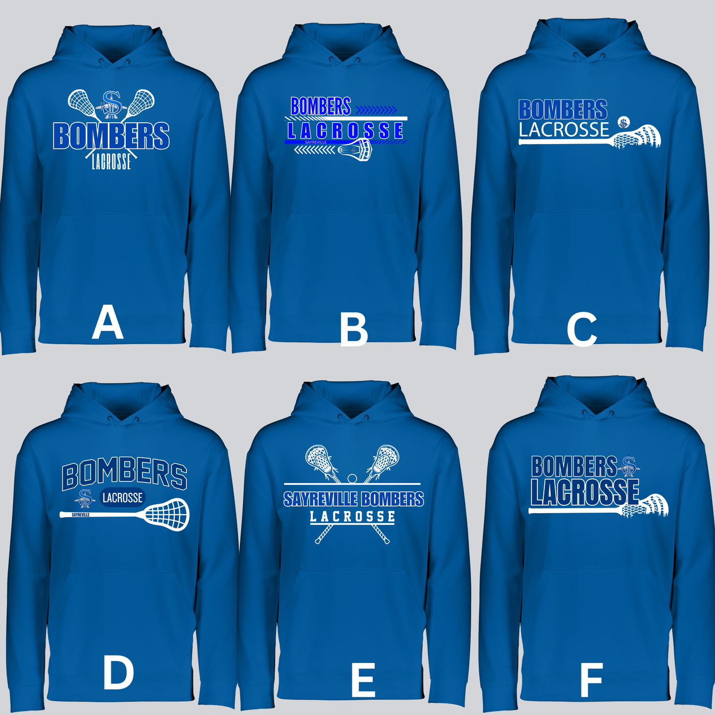 LAX 004 - Performance Dri Fit Fleece Hooded Sweatshirt - Royal Blue