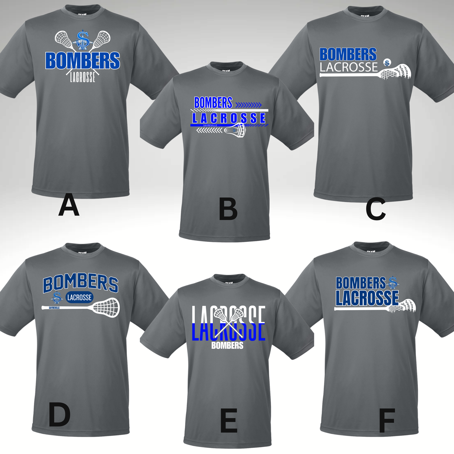 LAX 001 - Team 365 Performance T-Shirt (Dri Fit) - Black, Charcoal Gray or Royal Blue