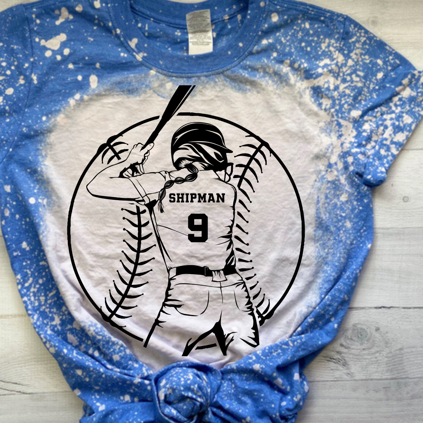 BB 043 - Bleached Customized Softball tee-shirt - (YOUTH & ADULT)