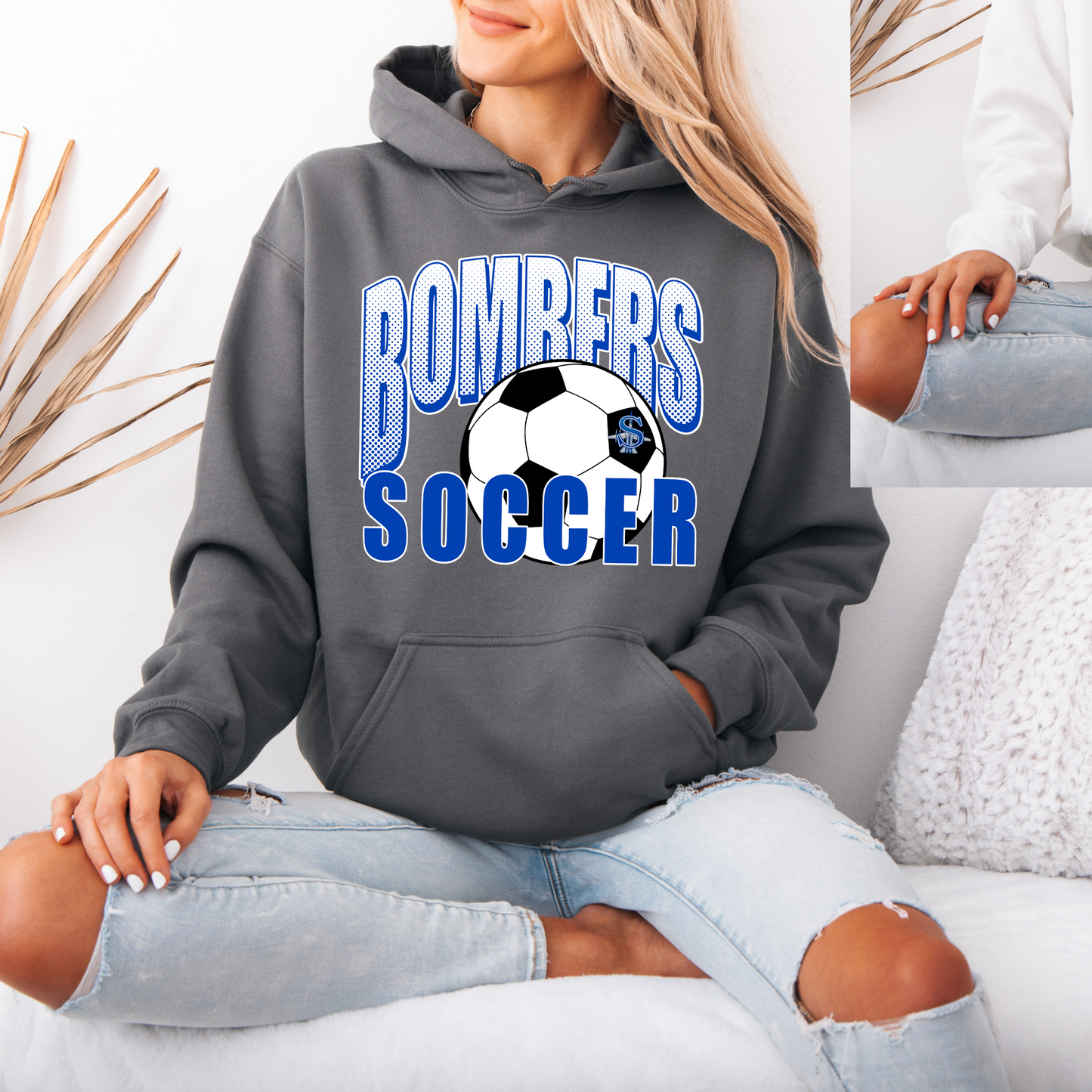 Soccer 014 -BOMBERS SOCCER Soccerball -Fleece Hooded Sweatshirt