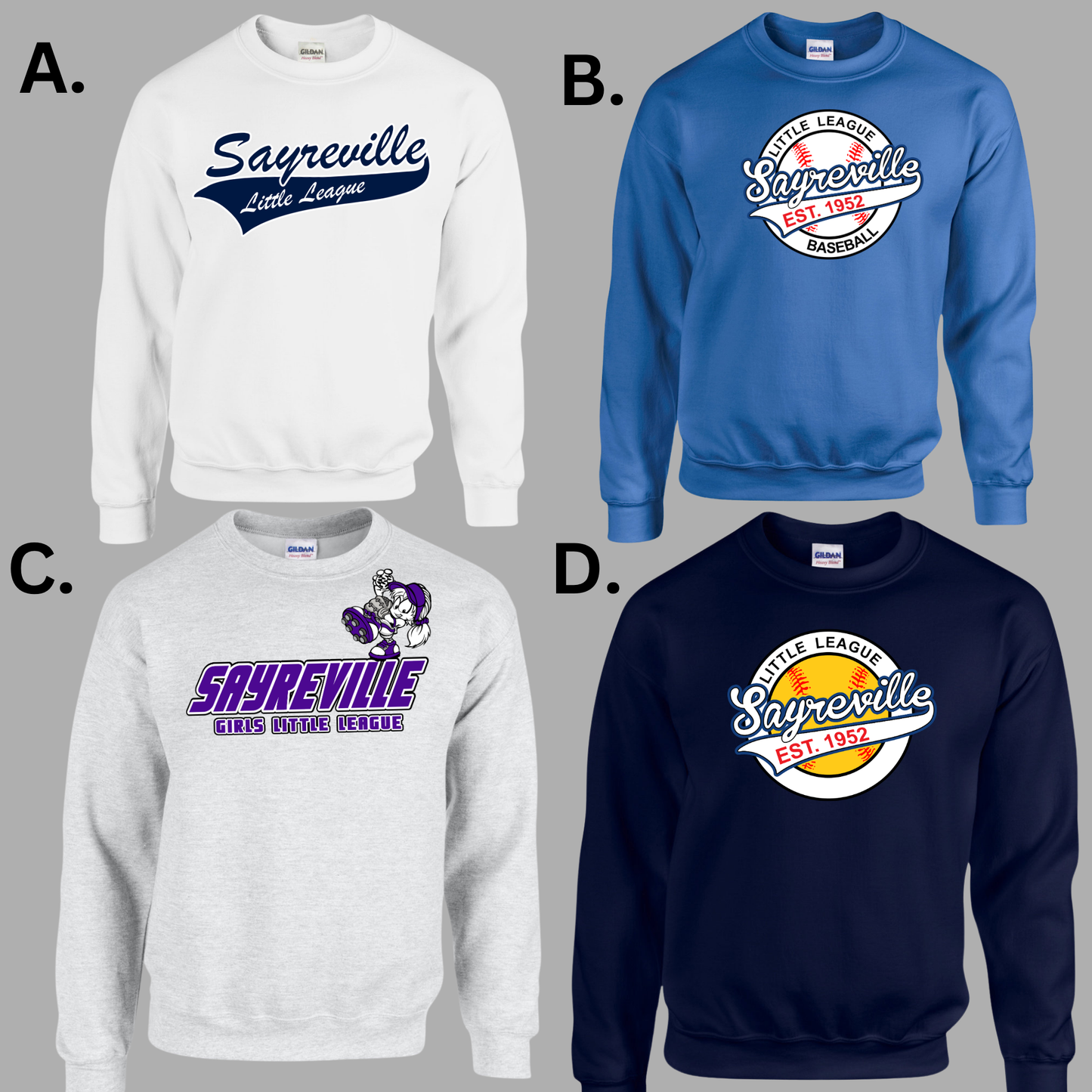 SLL - Sayreville Little League - Crew Neck Sweatshirt