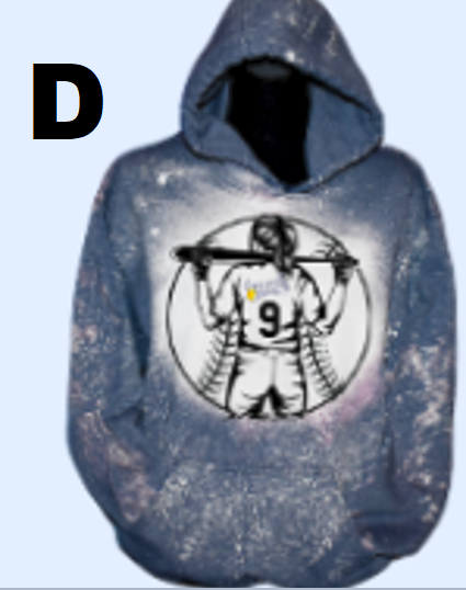 Adult & Youth Bleached Softball Hooded Sweatshirt