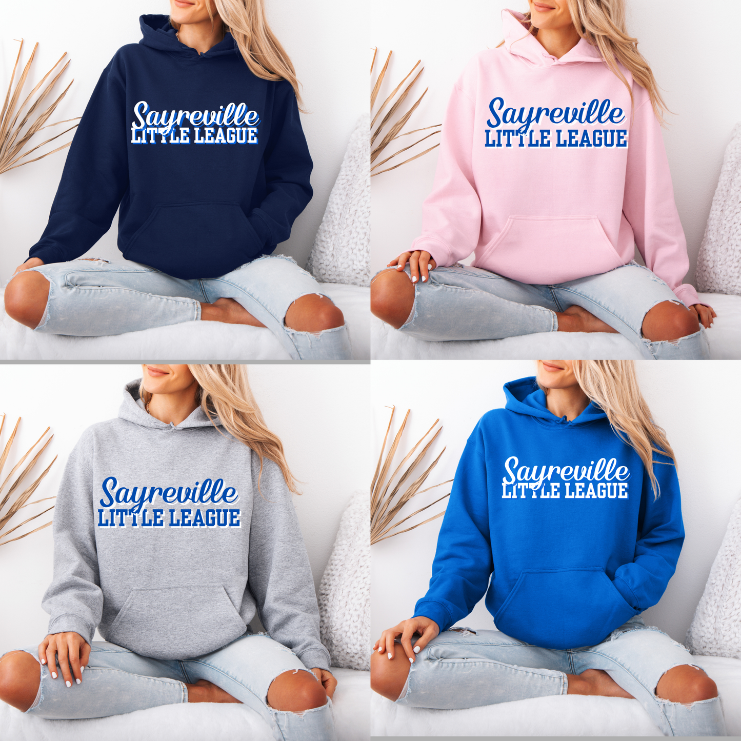 SLL - Sayreville Little League SCRIPT - Crewneck Sweatshirt or Hooded Sweatshirt or Tee Shirt
