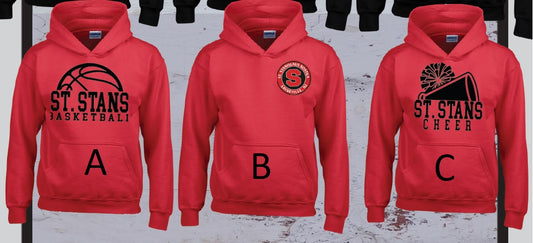 002 - Adult & Youth Unisex Hooded Sweatshirt - RED